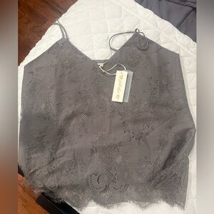 Elegant Gray Lace Camisole
